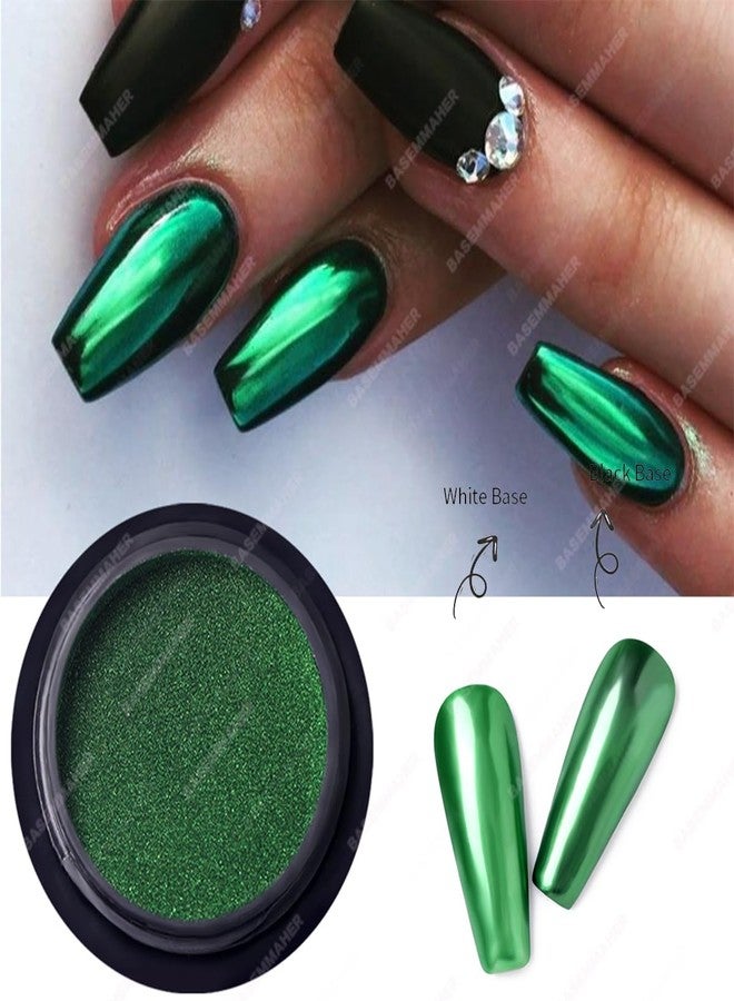 BASEMMAHER 2 Colors Red Green Chrome Nail Powder Metallic Mirror Effect for Nails Art Design Holographic Glitter Pigment Dust for DIY Manicure Decorations - Image 4