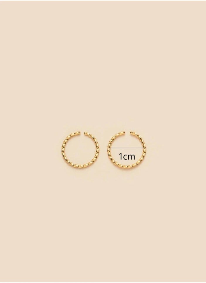Generic Nose and body piercing, new and attractive design, two rings in gold color  - Image 2