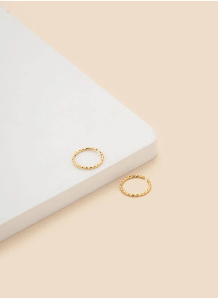 Generic Nose and body piercing, new and attractive design, two rings in gold color  - Image 5