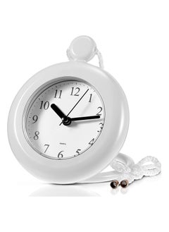 Bathroom Hanging Clock White Shower Wall Clock Water Resistant Clock Rope Hanging Waterproof Clock Small Digital Clock Bathroom with Easy Reading Clock Face for Bathroom Pool Supplies