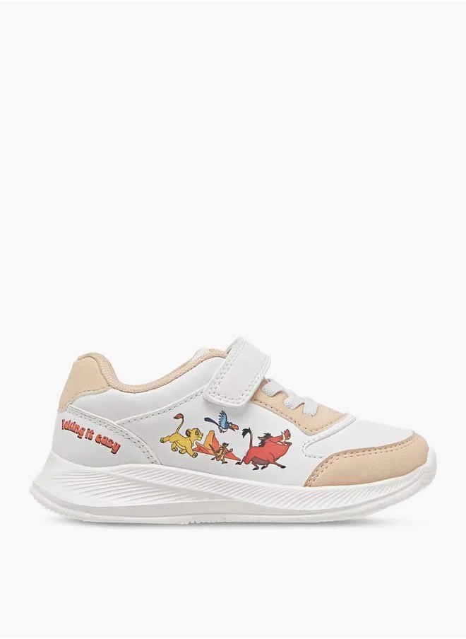 ديزني Boys Lion King Print Sneakers with Hook and Loop Closure