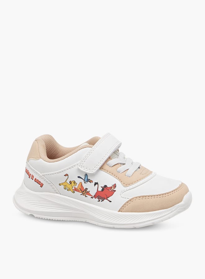 Disney Boys Lion King Print Sneakers with Hook and Loop Closure - Image 2