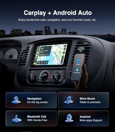 AINAVI 7" 2+32G Android Double Din Car Radio Stereo CarPlay/Android Auto, 48B EQ&DSP, 4.1-Channel, Outputs 240W, SWC/Bluetooth/AM/FM (with Backup Camera) - Image 3