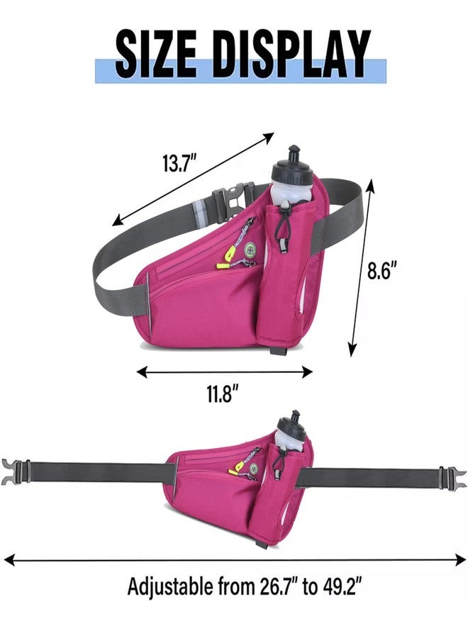 HOTEMIA Waist Bag Fanny Pack with Water Bottle Holder for Men Women Running Hiking Camping Cycling fits all phones(Bottle Not Included), Pink, One Size, Sport - Image 3