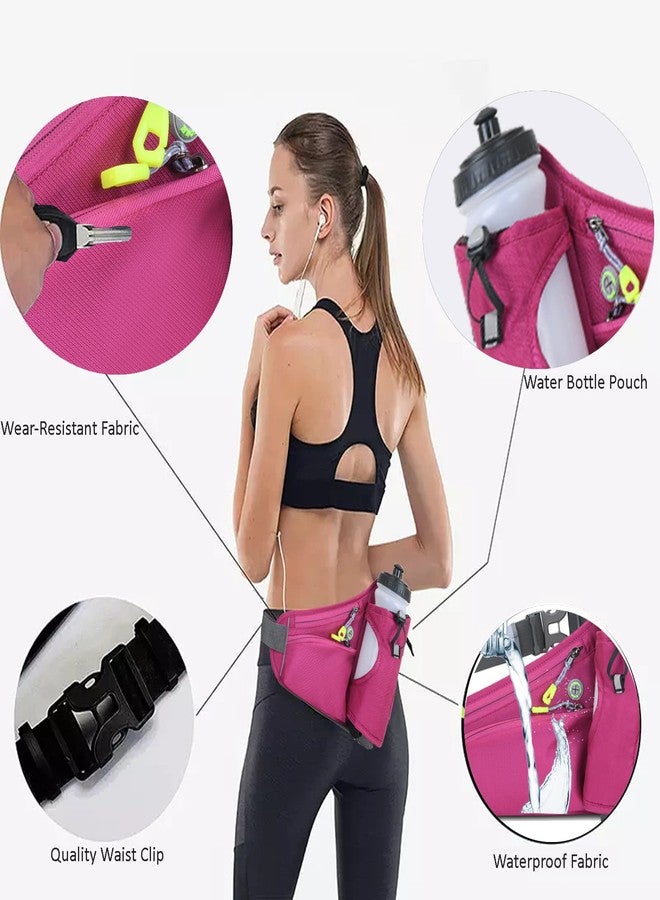 HOTEMIA Waist Bag Fanny Pack with Water Bottle Holder for Men Women Running Hiking Camping Cycling fits all phones(Bottle Not Included), Pink, One Size, Sport - Image 5