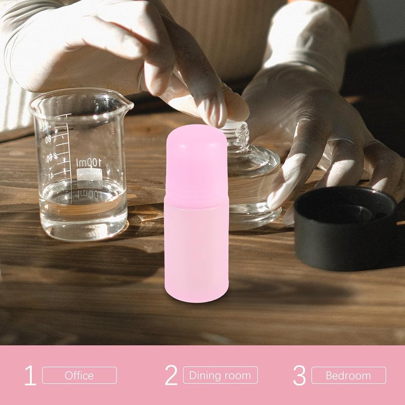 10pcs 50ml Roller Perfume Bottles Refillable Essential Oil Containers with Pink Caps for Aromatherapy Travel and Personal Care - Image 5