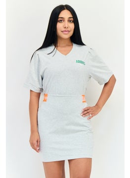 adidas Originals Women Sportswear Fit Embroidered Logo Outdoor Dress, Grey  - Image 1