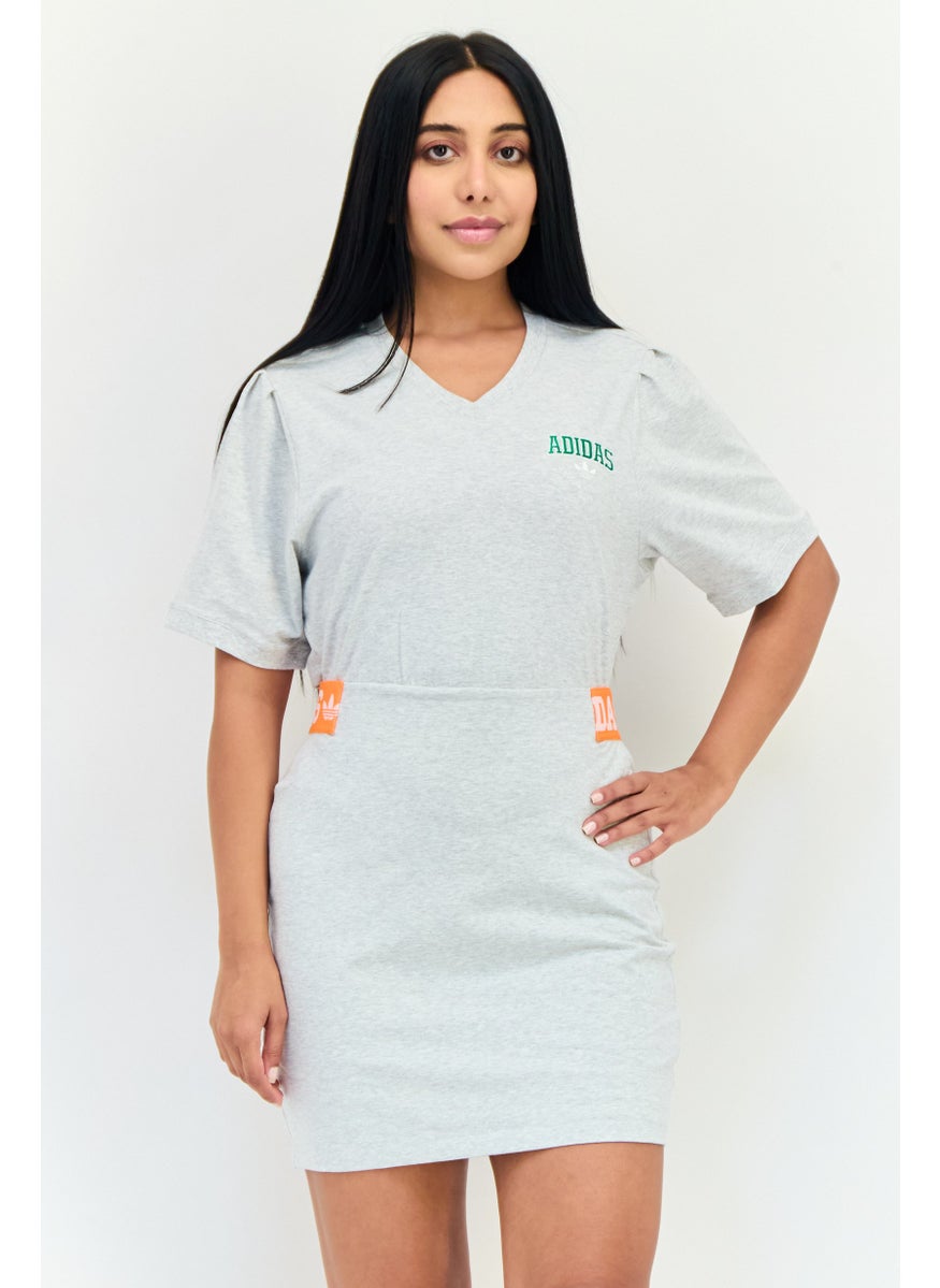 adidas Originals - Women Sportswear Fit Embroidered Logo Outdoor Dress, Grey - Image 1