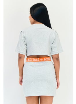adidas Originals Women Sportswear Fit Embroidered Logo Outdoor Dress, Grey  - Image 3