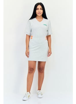 adidas Originals Women Sportswear Fit Embroidered Logo Outdoor Dress, Grey  - Image 4