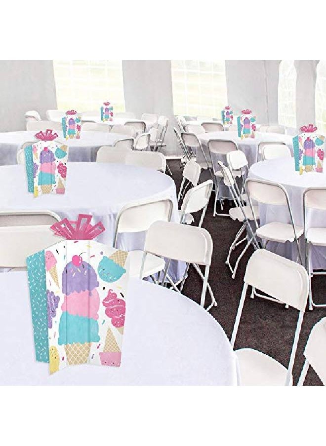 Big Dot of Happiness - Scoop Up The Fun Ice Cream Table Decorations Sprinkles Party Fold And Flare Centerpieces 10 Count - Image 1