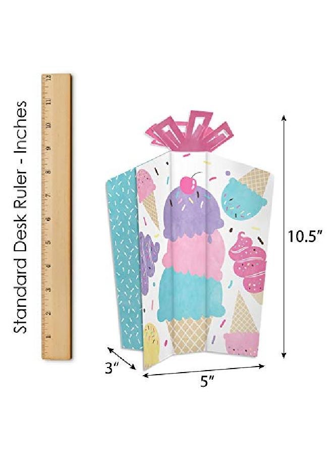 Big Dot of Happiness - Scoop Up The Fun Ice Cream Table Decorations Sprinkles Party Fold And Flare Centerpieces 10 Count - Image 1