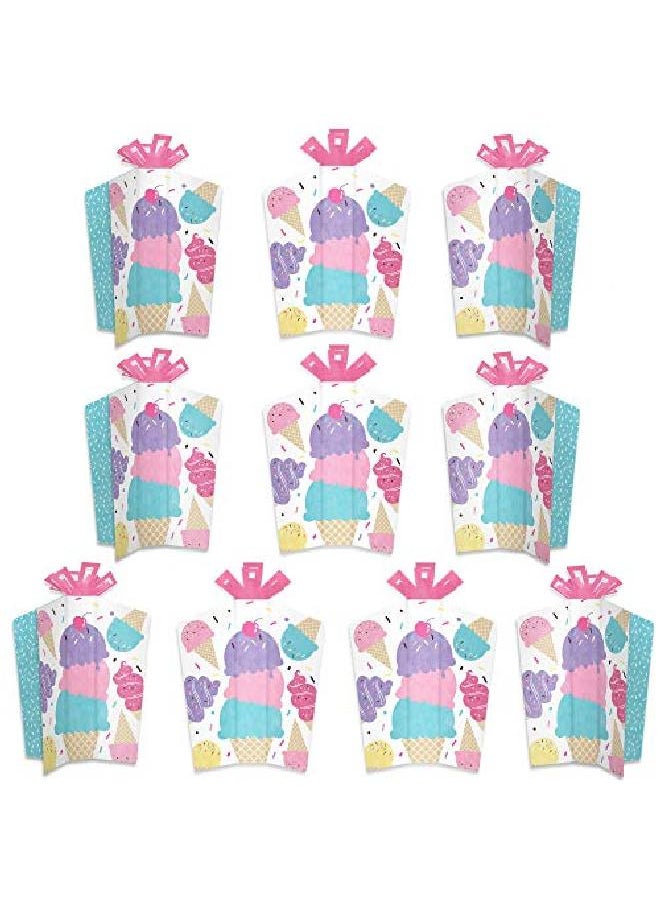 Big Dot of Happiness - Scoop Up The Fun Ice Cream Table Decorations Sprinkles Party Fold And Flare Centerpieces 10 Count - Image 1