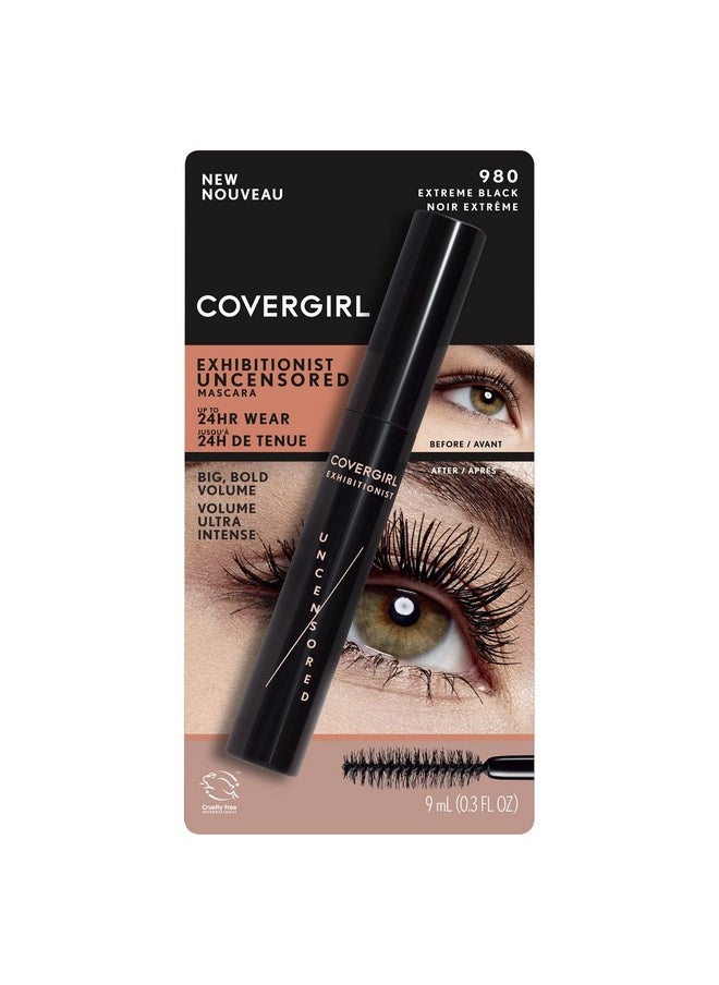 CoverGirl COVERGIRL Exhibitionist Uncensored Mascara for Volume and Length, Extreme Black, 0.3 Fl Oz  - Image 1