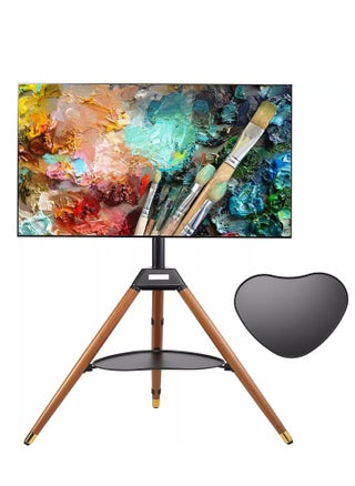 32inch-75inch Latest Design Luxury Artistic Easel Studio Wood TV Floor Tripod Stand With 3 Legs and A Heart DVD/AV Metal Tray - pzsku/Z3EE7ED36D4C7B7E86FD0Z/45/_/1734021563/baf838b7-0e31-498f-9e93-003548d1c1ff