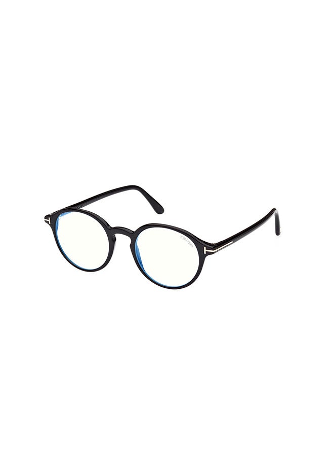 TOM FORD Unisex Round Eyeglass Frames Shiny Black TOMFORD FT5867-B00149 49 mm - Image 1