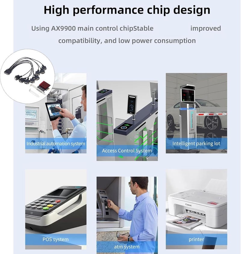 PCIE to 8 Port RS232 Port Card Communication Main Board to Expansion WCH384 Low Profile Bracket Accessories Printer - Image 2