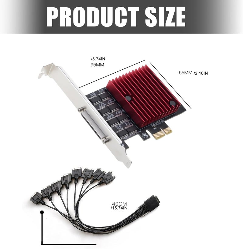 PCIE to 8 Port RS232 Port Card Communication Main Board to Expansion WCH384 Low Profile Bracket Accessories Printer - Image 5