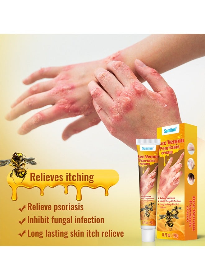 سوميفون كريم الصدفية بسم النحل - نيوزيلندا كريم الصدفية بروفيشنال بينوم لحكة الجلد كريم سريع للوجه والجسم - كريم مهدئ ومرطب للصدفية 20 جم - Image 4