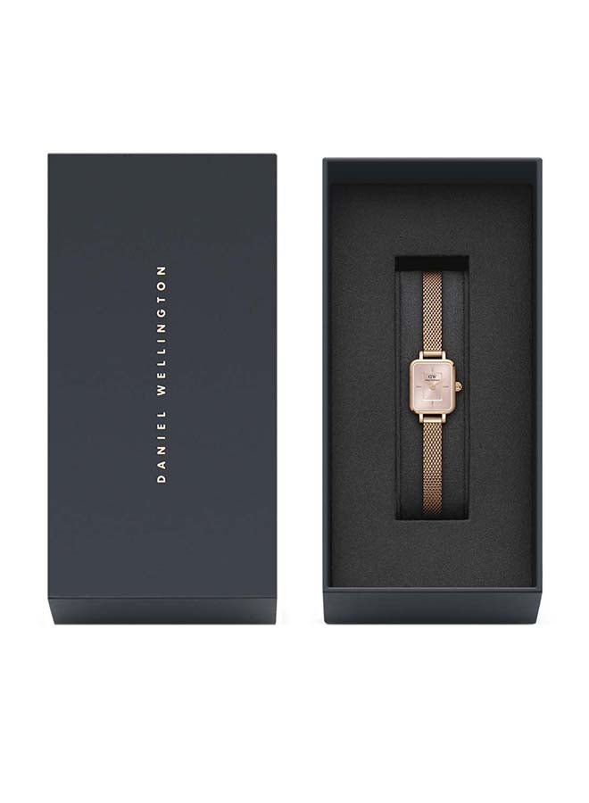 DANIEL WELLINGTON Women Quadro Mini Melrose Blush Stainless Steel Mesh Watch DW00100650 - Image 5