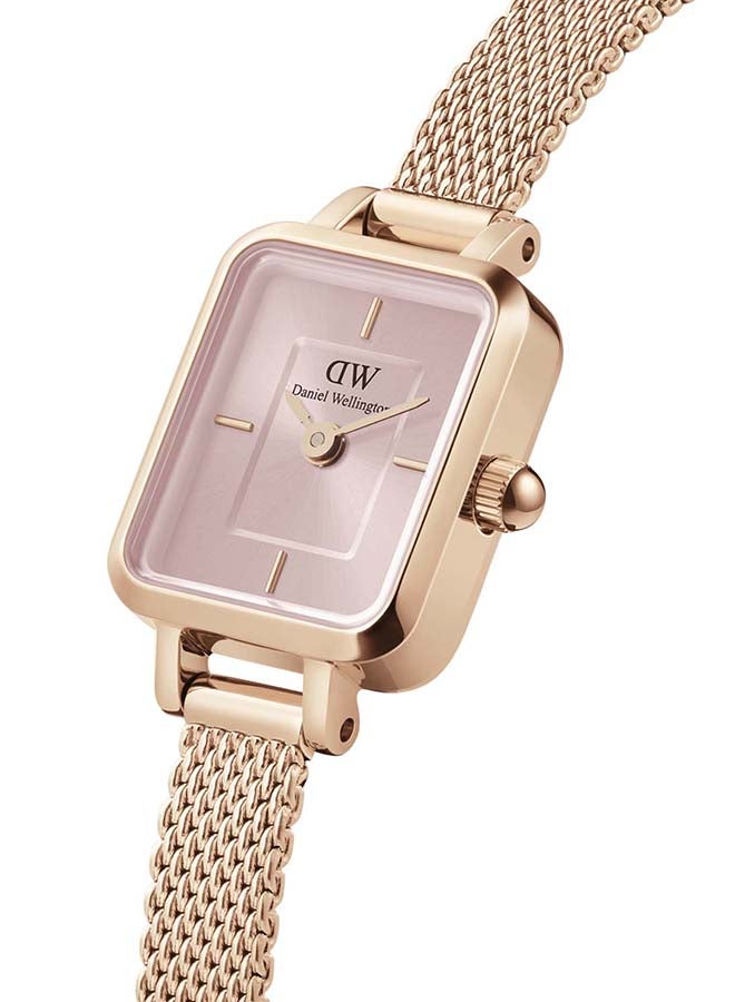 DANIEL WELLINGTON Women Quadro Mini Melrose Blush Stainless Steel Mesh Watch DW00100650 - Image 2
