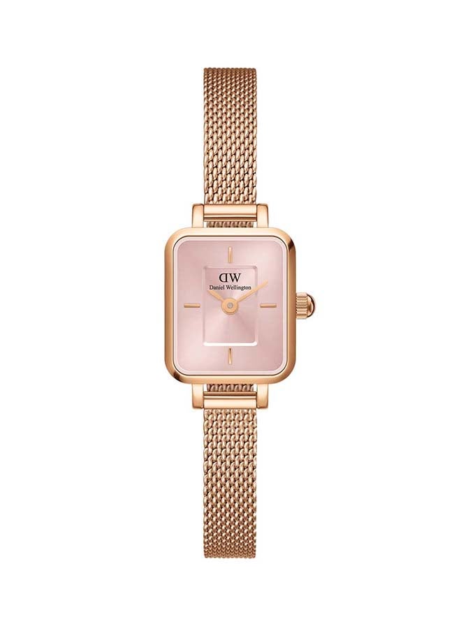 DANIEL WELLINGTON Women Quadro Mini Melrose Blush Stainless Steel Mesh Watch DW00100650 - Image 1