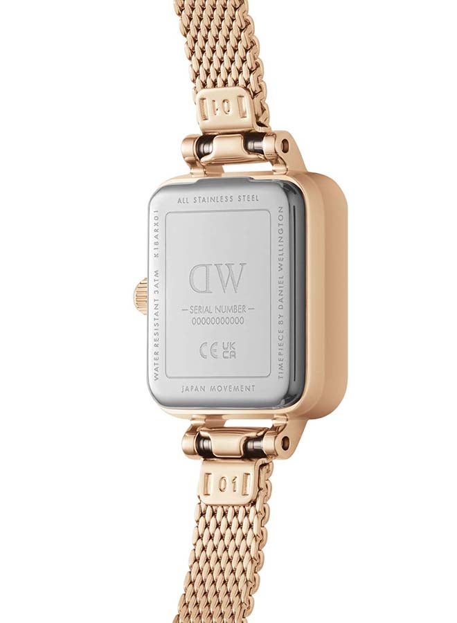 DANIEL WELLINGTON Women Quadro Mini Melrose Blush Stainless Steel Mesh Watch DW00100650 - Image 3