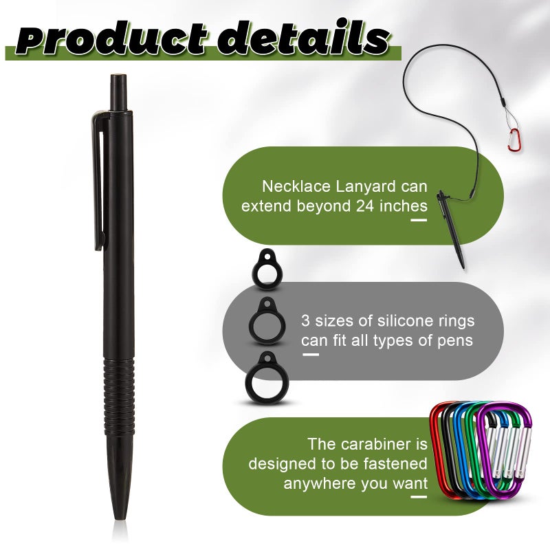 Lewtemi 10 Sets 24 Inch Pen Leash Pen Silicone Lanyard Holder for Clipboard Notebook Office Supplies (Black) - Image 4