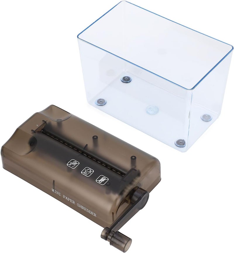 Mini Hand Shredder, Portable Manual Paper Shredder for A4 Documents with 1L Transparent Bin and Non Slip Base, for Office School Home Use - Image 4