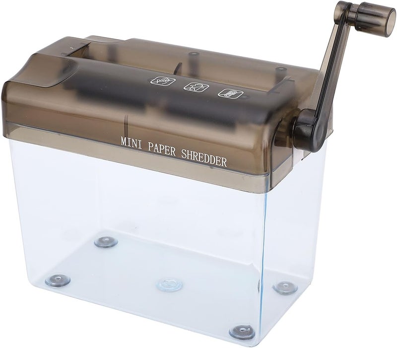 Mini Hand Shredder, Portable Manual Paper Shredder for A4 Documents with 1L Transparent Bin and Non Slip Base, for Office School Home Use - Image 2