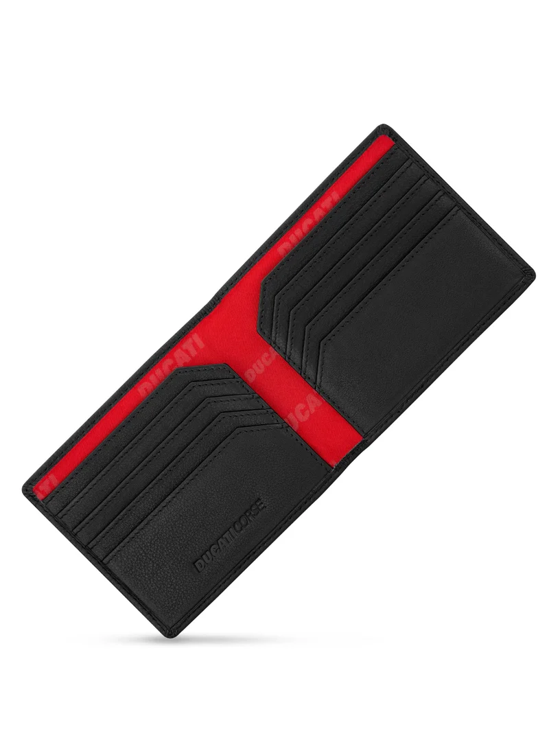 Ducati Corse Ducati Corse DTLGW2200201 Elegante Genuine Leather Wallet, Black, M, Casual