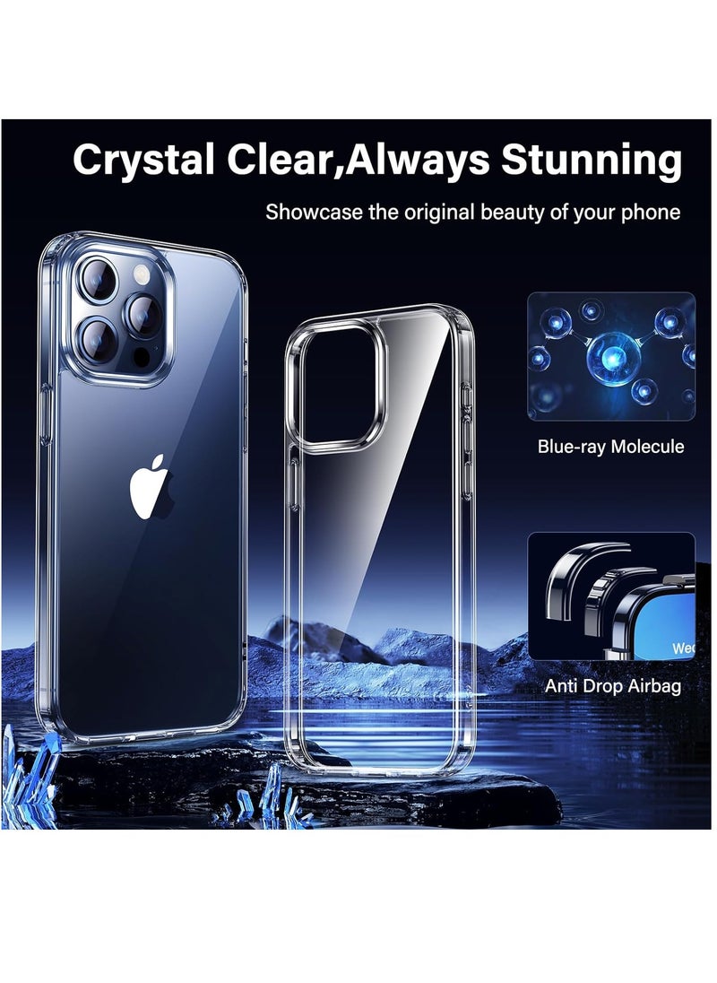 YoYoTech [ 9-in-1 ]for iPhone 15 Pro Case Clear Shockproof,[Strong Protection ][No Yellowing] 2 Pcs Lens Protector+2 Pcs Screen Protector,Cleaning Kit,1Stand,1 Ring All-Round Protection Kit  - Image 5