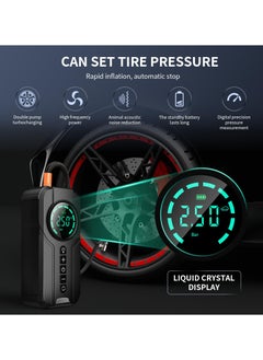 Digisand Car Jump Starter 8,000mah Air Compressor Pump With Lighting 4 In 1 Multi-function Tire Inflator Auto Portable Battery Starter  - Image 2