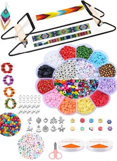 Mountain Gems Frame Bead Loom Kit for Beaded Bracelets Earrings Belts Making Includes Seed Beads  - Image 1