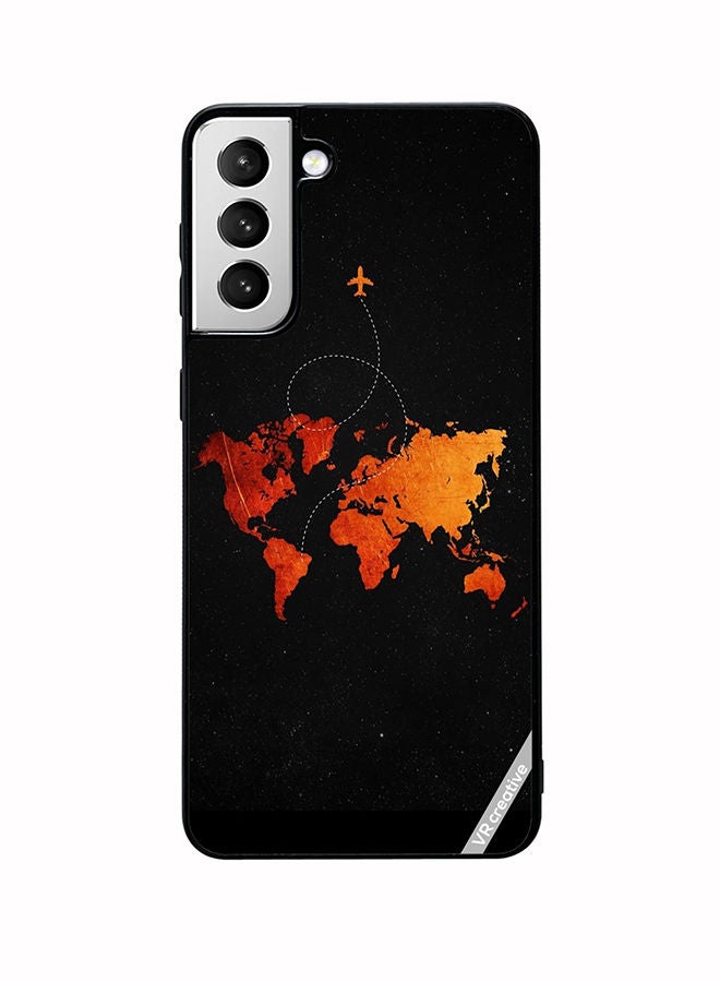 VR CREATIVE Protective Case Cover For Samsung Galaxy S22 Plus 5G Travel Map Design Multicolour - Image 1