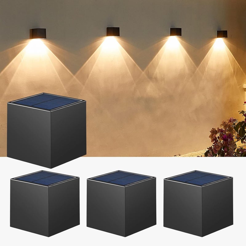 LUHLEE Solar Wall Lights Outdoor,Square Modern Solar Wall Sconce IP65 Waterproof Down Lighting Outdoor Lights for House,Porch,Garden,Yard, Patio,Fence Decor - Image 1