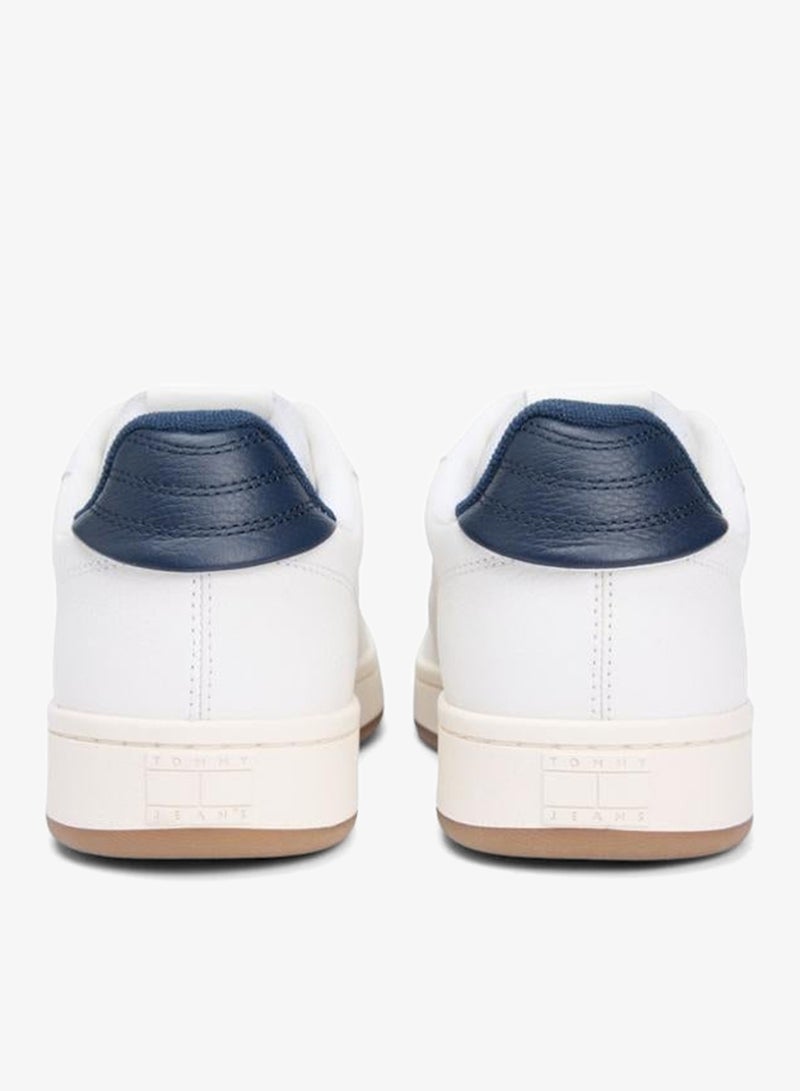 TOMMY HILFIGER Archive Court Leather Embossed Trainers - Image 4