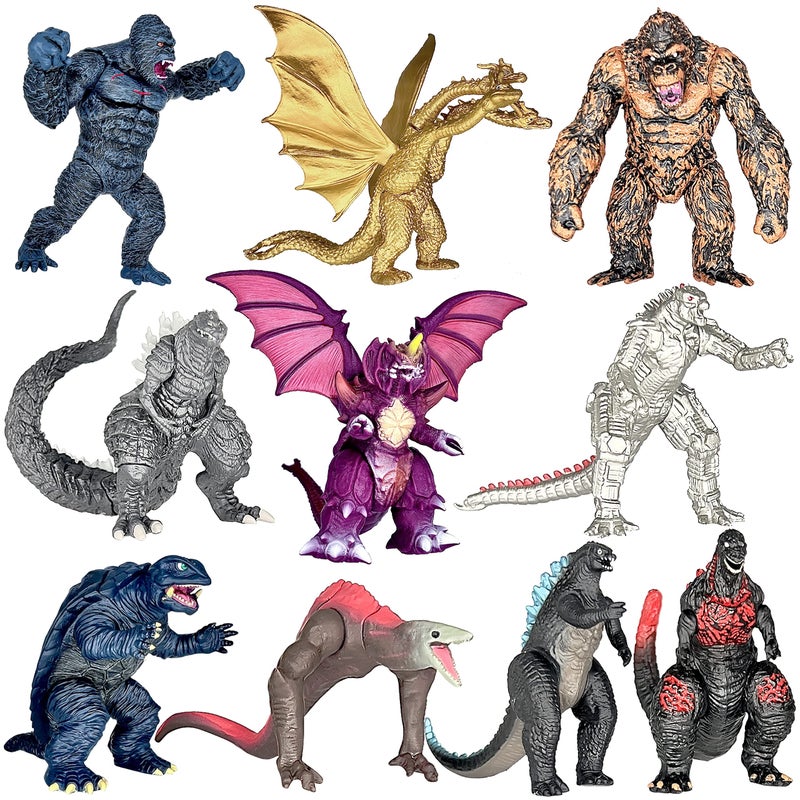 TwCare Exclusive 10Piece Godzilla vs Kong Action Figure Set with Movable Joints and Cake Toppers - Image 2