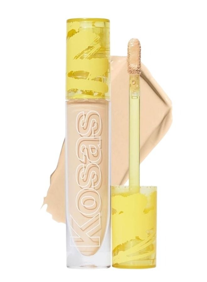Kosas Revealer Super Creamy & Brightening Concealer with Caffeine & Hyaluronic Acid, Tone 02 W - Light With Golden Undertones 5g - Medium to Full Coverage - Image 1