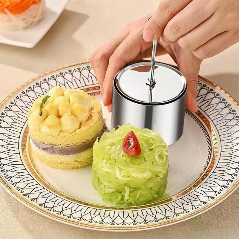 Kofebe Set of 3 - Round Stainless Steel Cake Rings, Mousse Cake Ring Mold with Press Set - Image 2