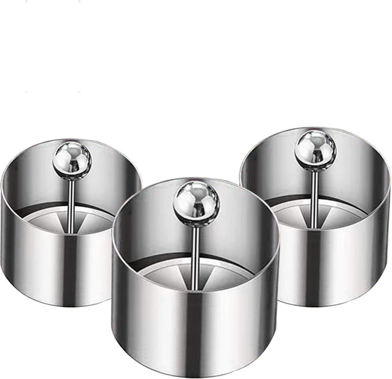 Kofebe Set of 3 - Round Stainless Steel Cake Rings, Mousse Cake Ring Mold with Press Set - Image 1