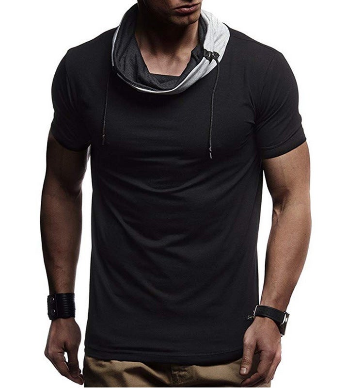 2025 Summer Cross-Border Foreign Trade New Product Short-Sleeved Patchwork Color-Blocked Base Shirt Men's T-Shirt Large Size Short-Sleeved T-Shirt - Image 1