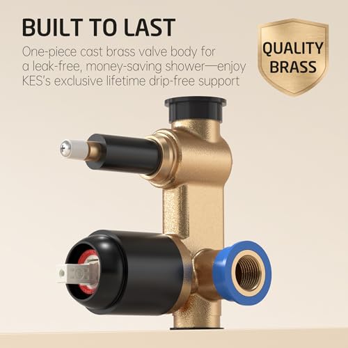 KES Shower Faucet, Shower Faucets Sets Complete 12 Inch Rain Shower Head with Handheld Spray, Pressure Balance Shower System (cUPC Certified Shower Valve Included), Matte Black, XB6230F18S12-BK - Image 5
