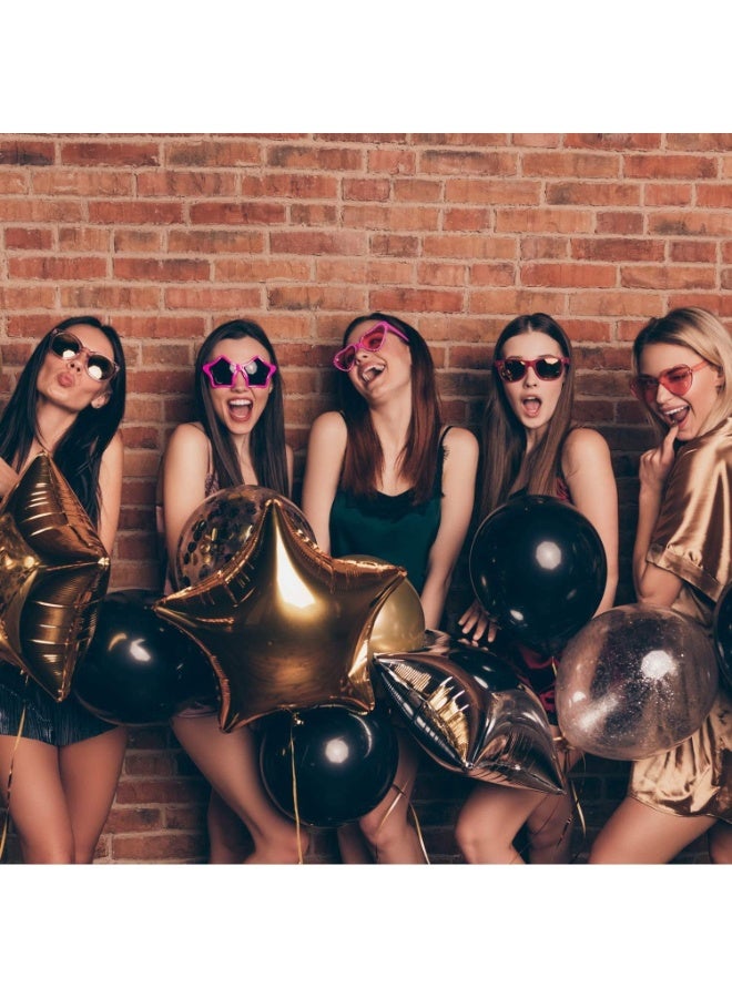 بالونات حفلات من اللاتكس باللون الأسود - عبوة تحتوي على 50 بالون بحجم 12 بوصة، مناسبة للهيليوم، بلون أسود غير لامع، مثالية لتزيين حفلات الزفاف والتخرج والمواليد وأعياد الميلاد. - Image 2