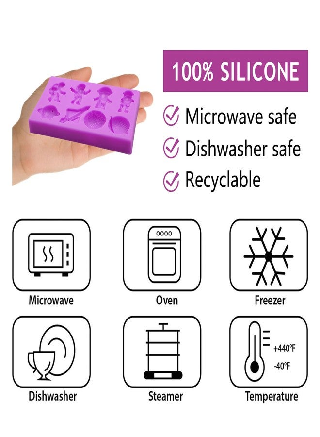 acvcatto Astronaut Fondant Molds Rocket Planet Silicone Molds Space Spaceship Chocolate Molds for Baby Shower Cake Decoration Cupcake Topper Candy Gum Paste Polymer Clay - Image 5