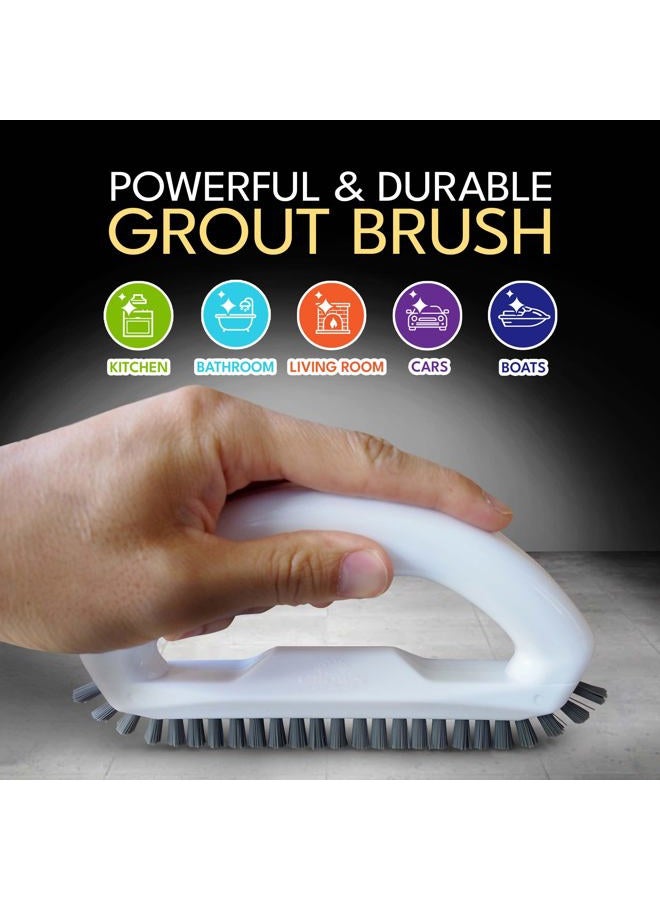 The Crown Choice Grout cleaner brushes with hard bristles angled. Best scrub brushes for shower cleaning, scrubbing floor lines and tile grouts, bathroom, showers, tiles, Seams Grout brush - Image 2