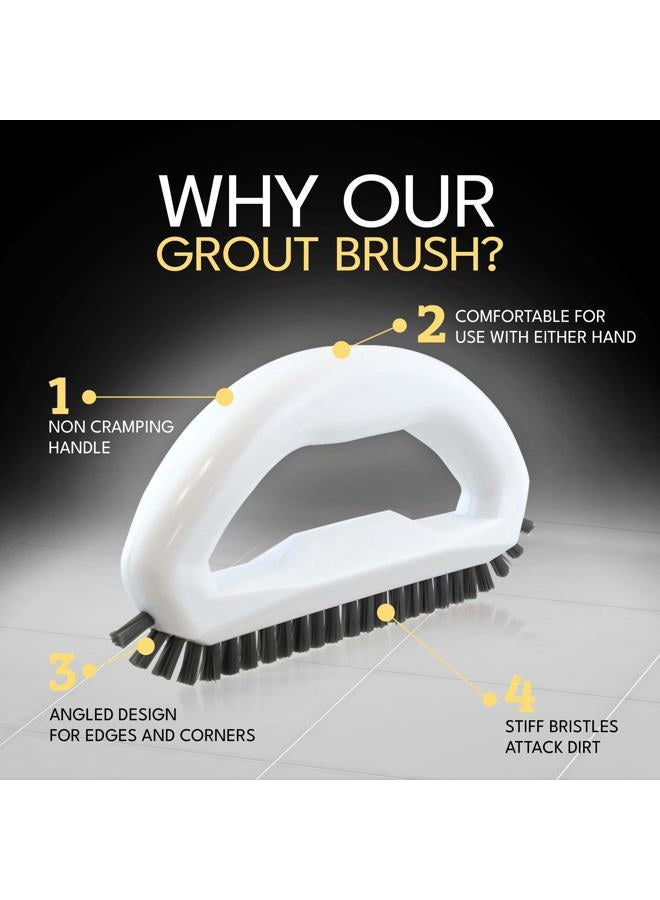The Crown Choice Grout cleaner brushes with hard bristles angled. Best scrub brushes for shower cleaning, scrubbing floor lines and tile grouts, bathroom, showers, tiles, Seams Grout brush - Image 3