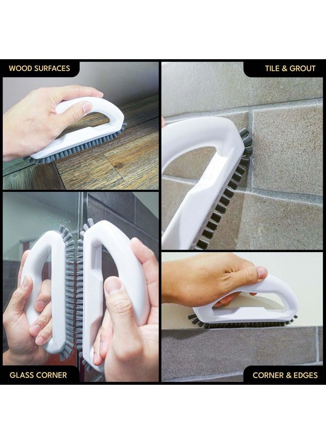 The Crown Choice Grout cleaner brushes with hard bristles angled. Best scrub brushes for shower cleaning, scrubbing floor lines and tile grouts, bathroom, showers, tiles, Seams Grout brush - Image 4
