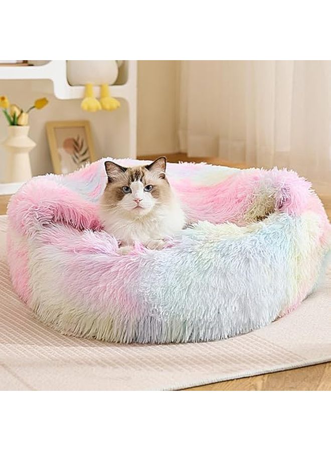 Rainbow Color Donut Pet Bed For Cats And Dogs Indoor 40x40cm - Image 5
