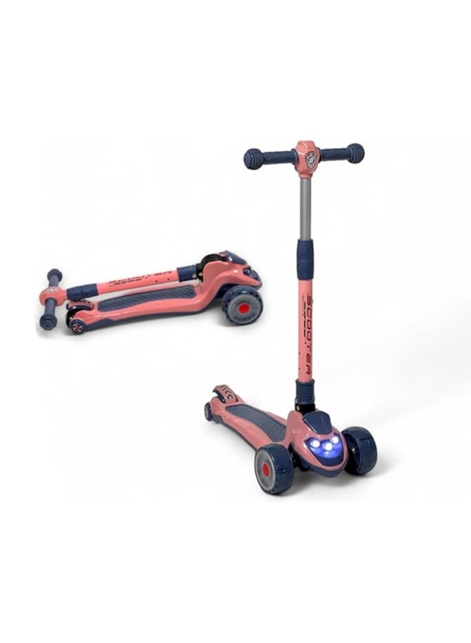 البدر سكوتر يدوي من البدر، سكوتر توازن مصنوع من بلاستيك PVC بارتفاع قابل للتعديل وقابل للطي، سكوتر بثلاث عجلات للاطفال للبنات والاولاد في الهواء الطلق، سكوتر يدوي للاطفال من عمر 2-10 سنوات - Image 1